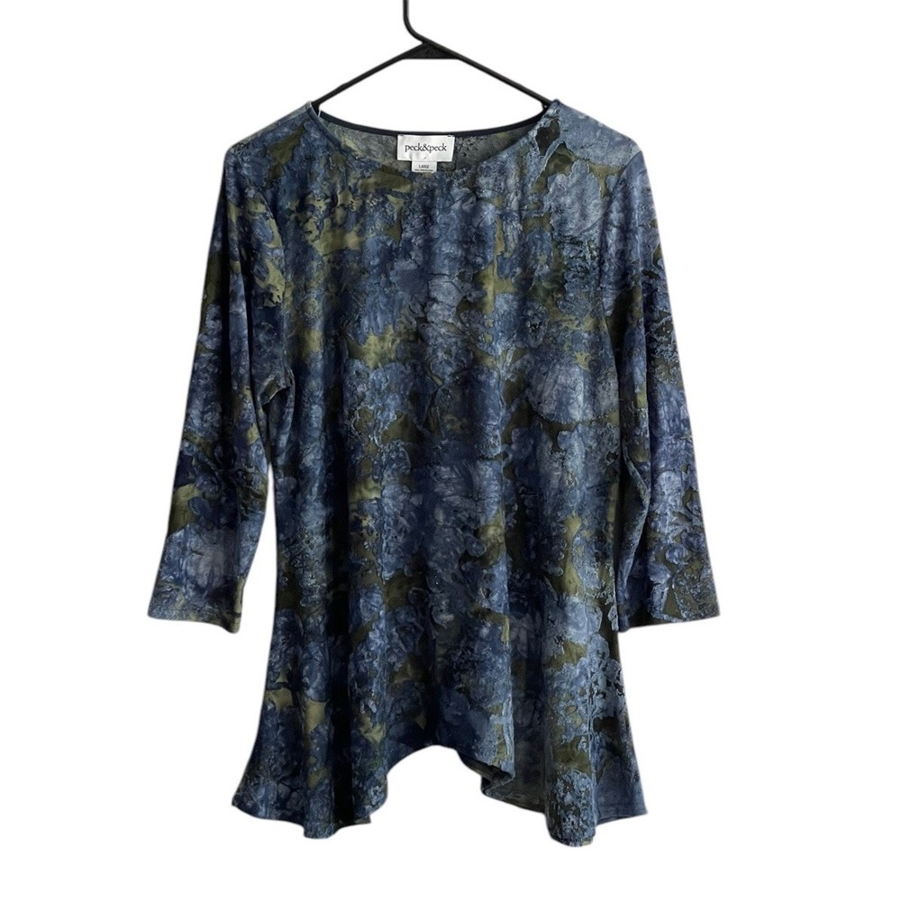 Vintage Peck & Peck Burnout Velvet Top Large Asymmetrical Hem Fairy Whimsigoth
